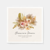 トロピカル フローラル ヴィンテージ ブライダル シャワー スタンダードカクテルナプキン (正面)