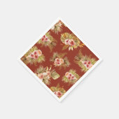 トロピカル フローラル ヴィンテージ ブライダル シャワー スタンダードカクテルナプキン (角)