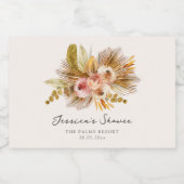 トロピカル フローラル ヴィンテージ ブライダル シャワー スパークリングワインラベル (シングルラベル)