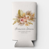 トロピカル フローラル ヴィンテージ ブライダル シャワー スリム缶クーラー (裏面)