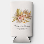 トロピカル フローラル ヴィンテージ ブライダル シャワー スリム缶クーラー (正面)