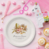 トロピカル フローラル ヴィンテージ ブライダル シャワー ペーパープレート (パーティー)