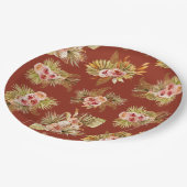 トロピカル フローラル ヴィンテージ ブライダル シャワー ペーパープレート (アングル)