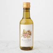 トロピカル フローラル ヴィンテージ ブライダル シャワー ワインラベル (正面)