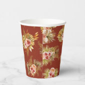 トロピカル フローラル ヴィンテージ ブライダル シャワー 紙コップ (右)