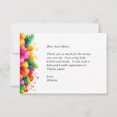 トロピカル フローラル 卒業お礼カード サンキューカード (裏面)
