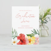 トロピカル フローラル 卒業パーティー 招待状 (スタンド正面)