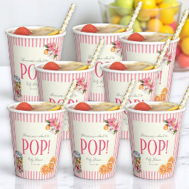 トロピカル フローラル POP! ベビーシャワーペーパーカップ 紙コップ