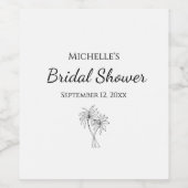 トロピカル ブライダル シャワー シンプル エレガント パーム ツリー ワインラベル (シングルラベル)