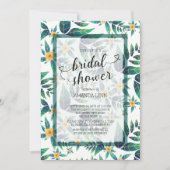 トロピカル ブライダル シャワー ハイビスカス フラワーズ 招待状 (正面)