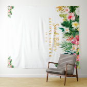 トロピカル ブライダル シャワー バックドロップ, フォトブース プロップ タペストリー (インサイチュ(横))