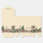 トロピカル ブライダル シャワー フローラル ピンク フラミンゴ フェイバーボックス (見開き)