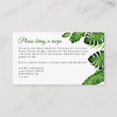 トロピカル ブライダル シャワー レシピ リクエスト カード (正面)