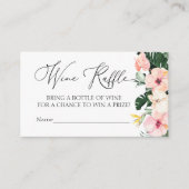 トロピカル ブライダル シャワー ワイン ラッフル ゲーム エンクロージャーカード (正面)