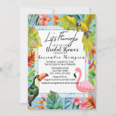 トロピカル ブライダル シャワー 招待状 フラミンゴ (正面)