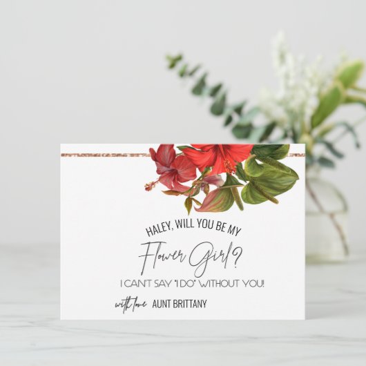 トロピカル ブリーズ あなたは私のフラワーガールになりますか カード (スタンド正面)