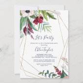 トロピカル ブリーズ ジオメトリック レッツ パーティー 招待状 (正面)