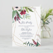 トロピカル ブリーズ ジオメトリック レッツ パーティー 招待状 (スタンド正面)