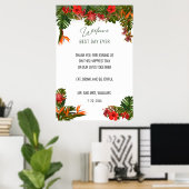 トロピカル ブリーズ フラワー ウェディング 新しいウェルカムサイン ポスター (ホームオフィス)