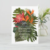 トロピカル ブリーズ ラッシュ ボタニカル ウェディング 招待状 (スタンド正面)