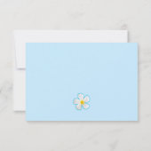 トロピカル、ブルーに白いプルメリア 、花卉 サンキューカード (裏面)