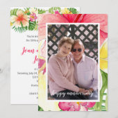 トロピカル ブルームス フォト 50周年 結婚記念日 招待状 (正面/裏面)