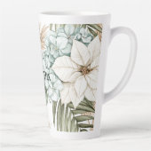 トロピカル ブルー ホワイト フラワーズ ウェディング カフェラテマグ (右)