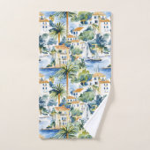 トロピカル ブルー メディテレニアン バスタオルセット (ハンドタオル)