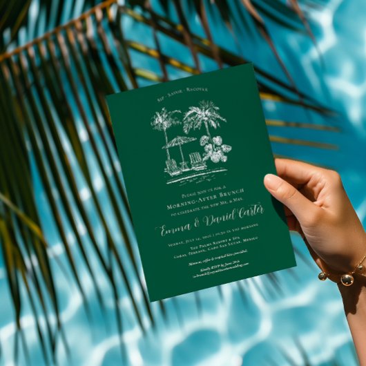 トロピカル プールサイド | 結婚式翌朝のブランチ 招待状