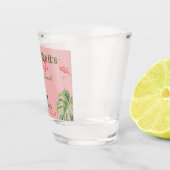 トロピカル ホット ピンク パームスプリングス ブライズメイド パーティー ショットグラス (右)