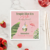 トロピカル ホット ピンク パームスプリングス ブライズメイド パーティー スタンダードランチョンナプキン (インサイチュ)