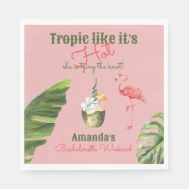 トロピカル ホット ピンク パームスプリングス ブライズメイド パーティー スタンダードランチョンナプキン
