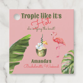 トロピカル ホット ピンク パームスプリングス ブライズメイド パーティー フェイバータグ