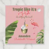 トロピカル ホット ピンク パームスプリングス ブライズメイド パーティー フェイバータグ (裏面)