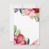 トロピカル ボタニカル フローラル アロハ テーブル ナンバー 招待状 (裏面)