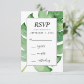 トロピカル ボタニカル 水彩画 RSVP 付属カード (スタンド正面)