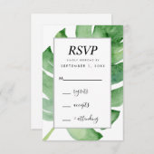 トロピカル ボタニカル 水彩画 RSVP 付属カード (正面/裏面)