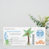 トロピカル ボーディング パス バースデー インビテーション (スタンド正面)