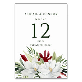 トロピカル マグノリア ホワイト グリーン レッド テーブルナンバー