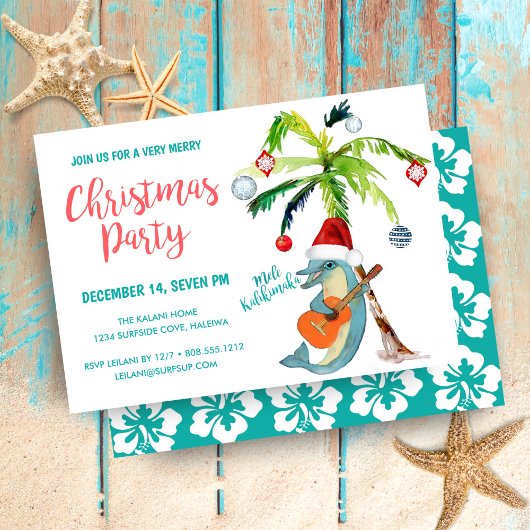 トロピカル メレ カリキマカ イルカのクリスマスパーティー 招待状