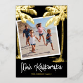 トロピカル メレ カリキマカ フォト フォイル ホリデー カード (正面)