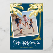 トロピカル メレ カリキマカ フォト ホリデー カード (正面)