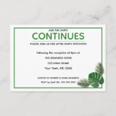 トロピカル モダン ウェディング アフター パーティー エンクロージャーカード (正面)