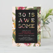 トロピカル | モダン タイポグラフィー 30歳の誕生日パーティー 招待状 (スタンド正面)