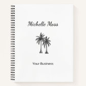 トロピカル モダン パーム ツリー シンプル ビーチ ノートブック (正面)