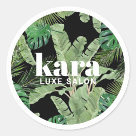 トロピカル モダン ブティック サロン デザイナー ブラック ラウンドシール