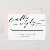 トロピカル モノグラム フラワー ウェディング 返信カード (正面/裏面)