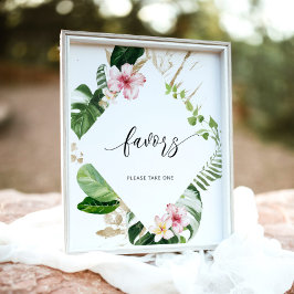 トロピカル モンステラのプレゼント、どうぞおひとつお取りください ポスター