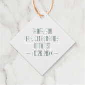 トロピカル モンステラの葉 ウェディング リアル ホイル フェイバータグ (裏面)