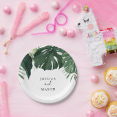 トロピカル モンステラ ウェディング シャワー ペーパープレート (パーティー)